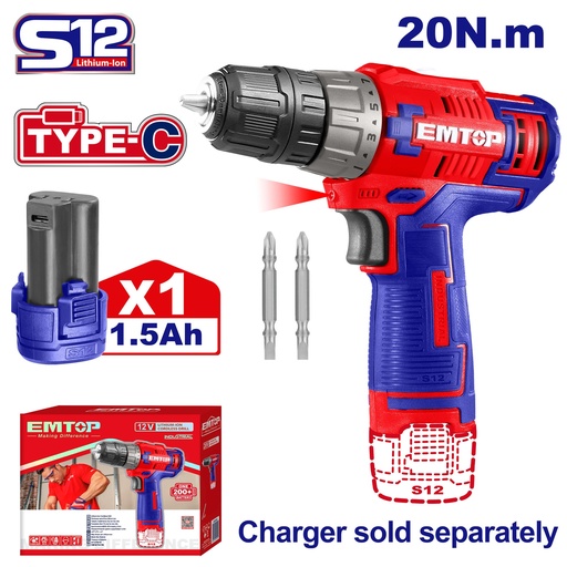[004500] ECDL12510 CORDLESS DRILL