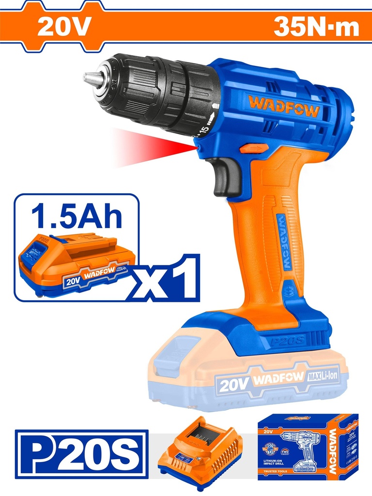 WCDP511 CORDLESS DRILL 20V WADFOW