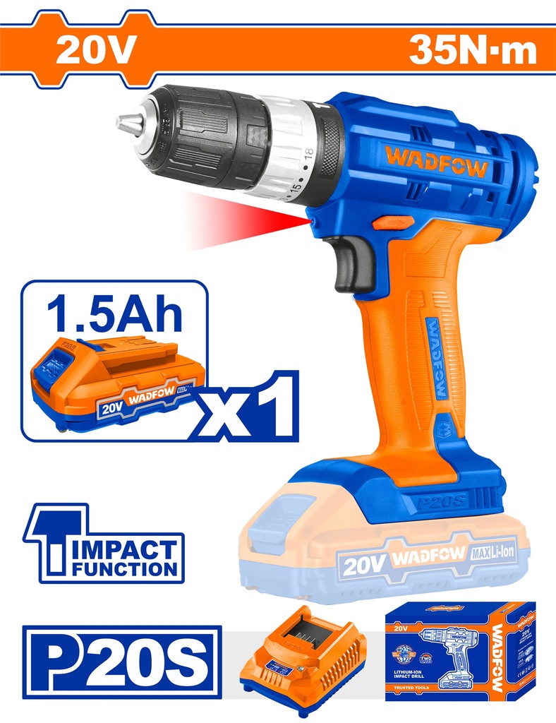 WCDP521 CORDLESS IMPACT DRILL 20V