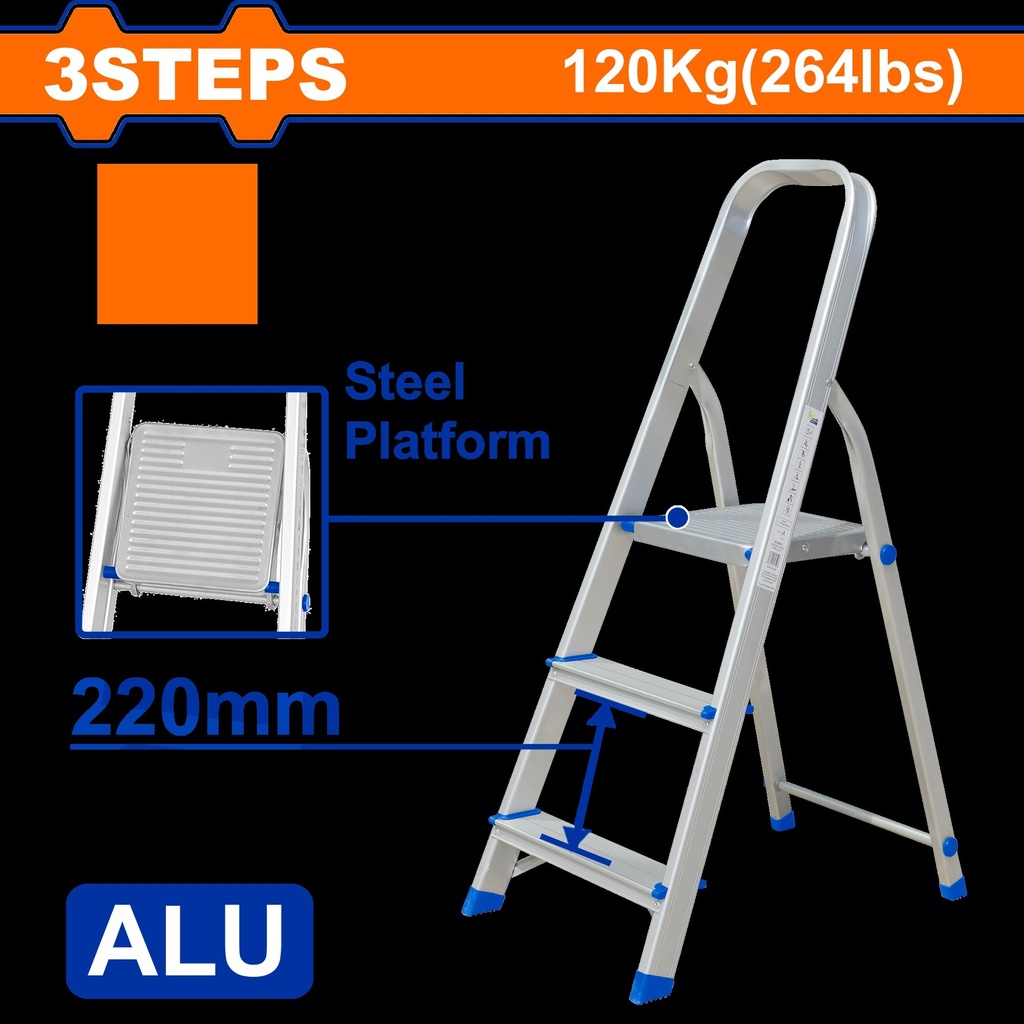 WLD3H03 LADDER ALUMINIUM 3 STEP