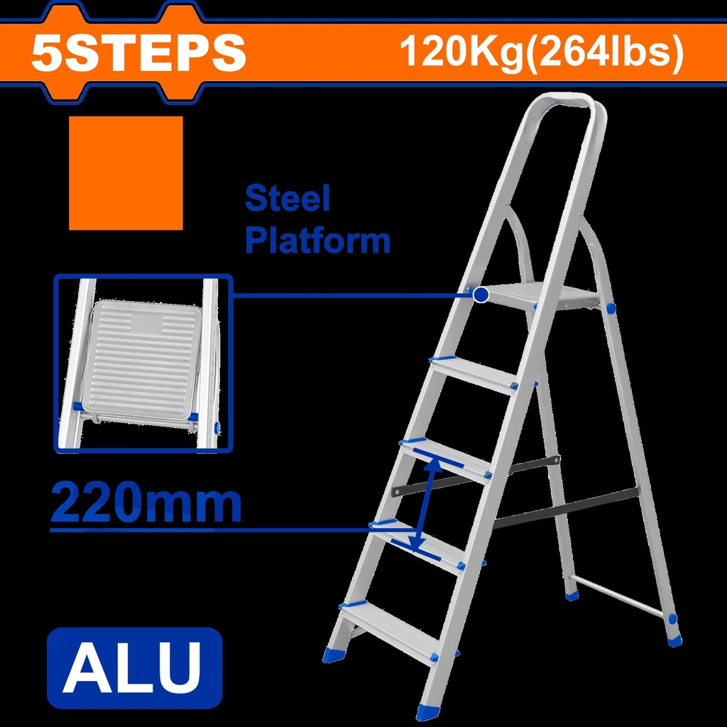 WLD3H05 LADDER ALUMINIUM 5 STEP