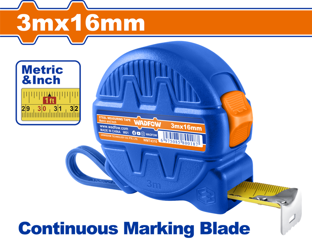 WMT4310 MEASURE TAPE 3M PLASTIC CASE