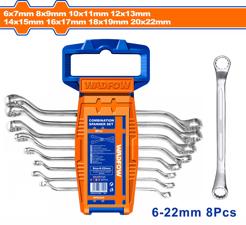 WFR3208 RING SPANNER 8PC SET