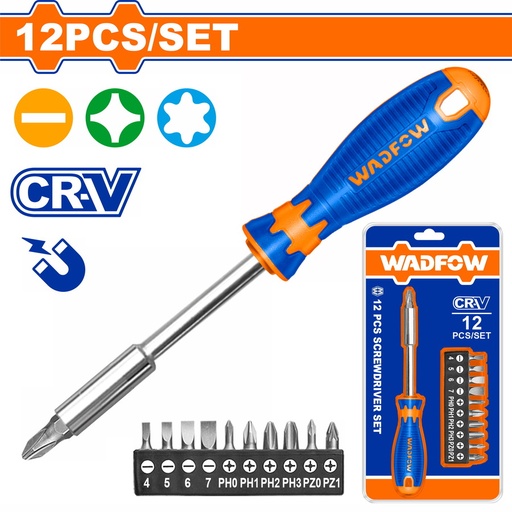 [004787] WSS1612 SCREWDRIVER 12 PC BIT SET