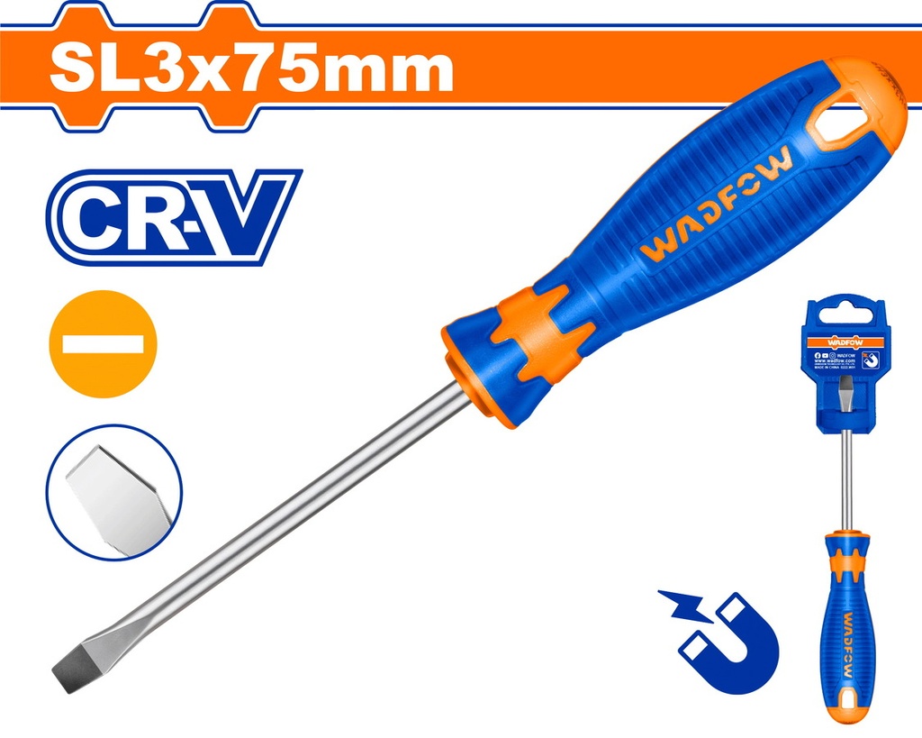 WSD1233 SCREWDRIVER SLOTTED 3X75