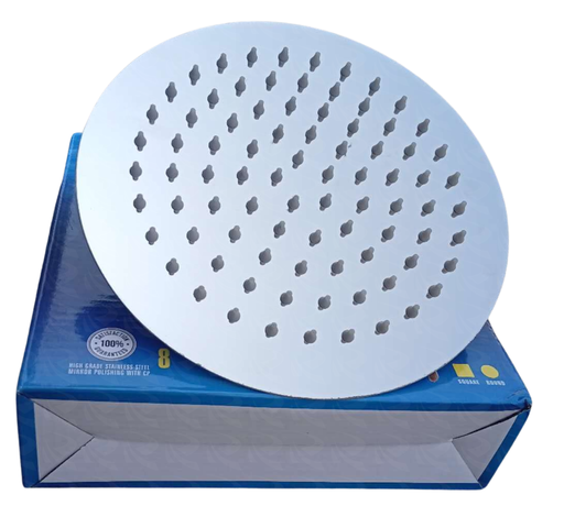 [004871] SHOWER ROSE STEEL 8 INCH ROUND