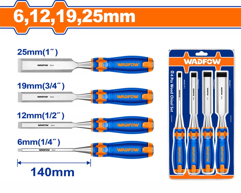 WWC2204 WOOD CHISEL 4PC SET WAD