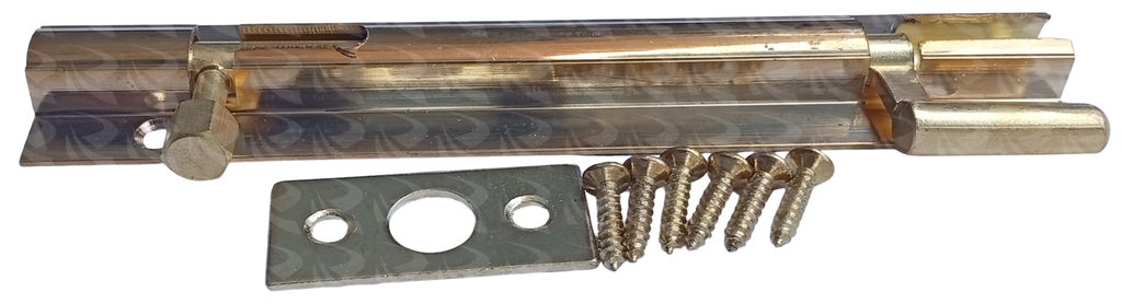 MDF TOWER BOLT NECKED BRASS 6 R