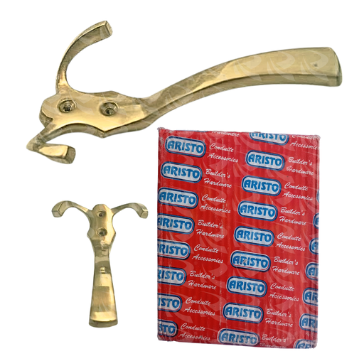 [005467] COAT HOOK BRASS ARISTO
