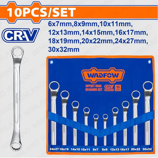 [005571] WFS5M10 RING SPANNER 10PC SET
