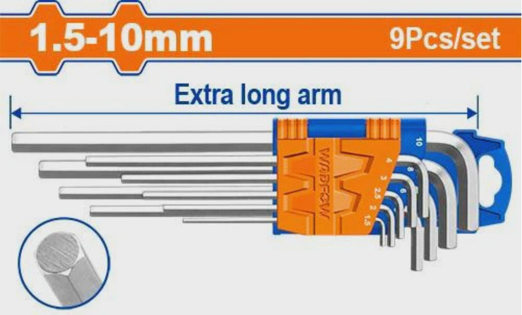 WHK1292 HEX KEY 9PC SET