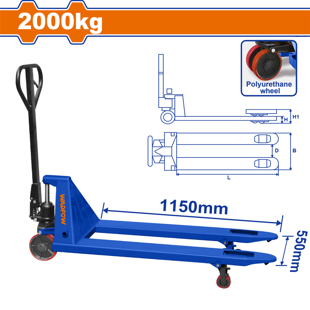 WNH1R20 HAND PALLET TRUCK 2T