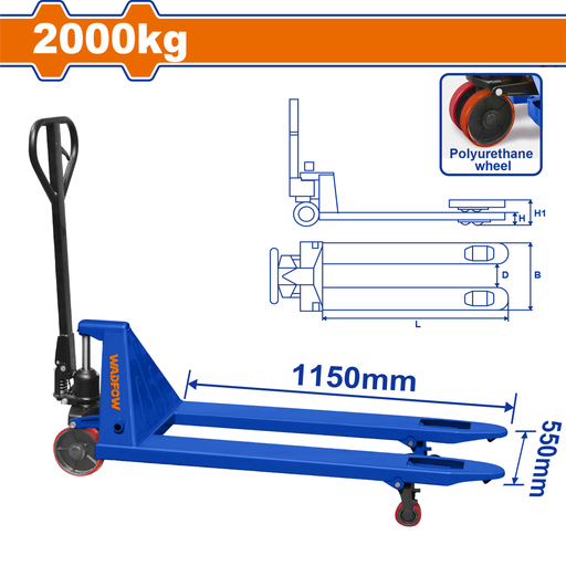 [005627] WNH1R20 HAND PALLET TRUCK 2T