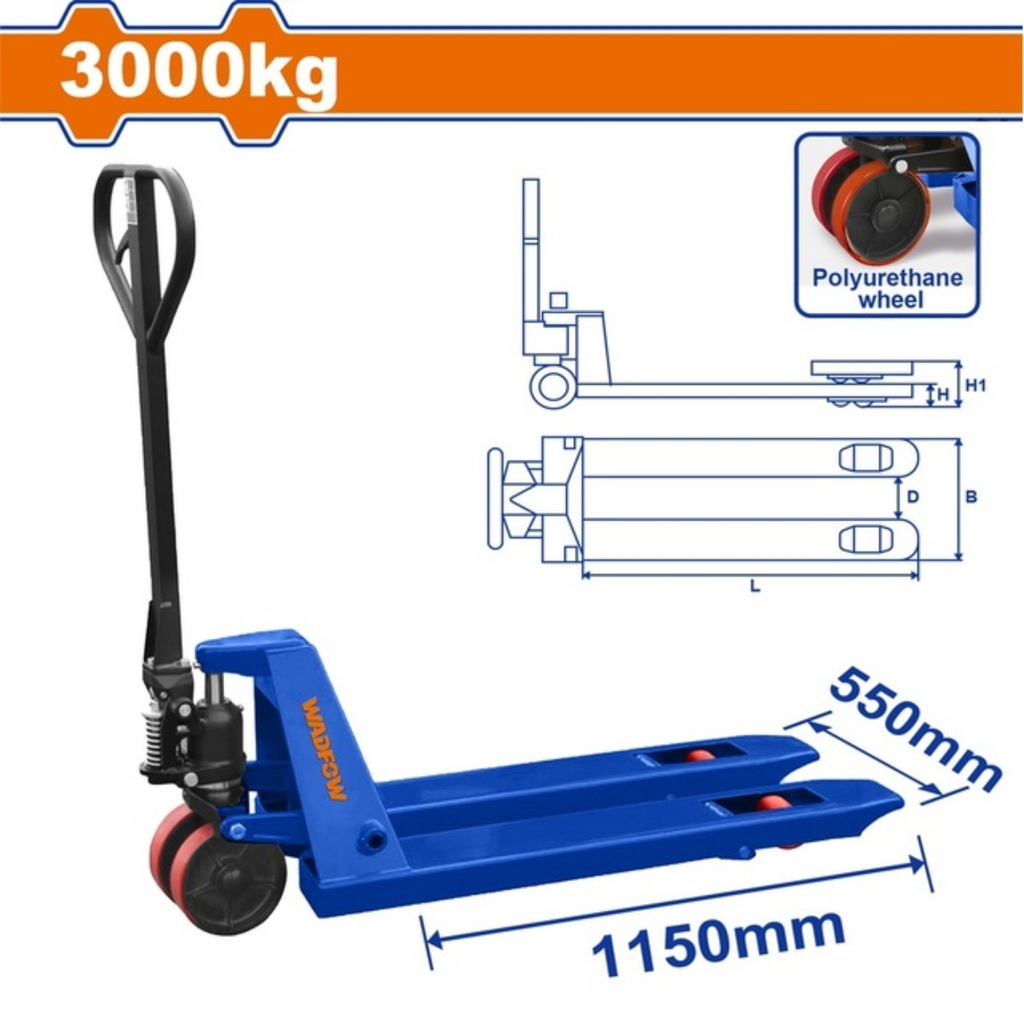 WNH1R30 HAND PALLET TRUCK 3T