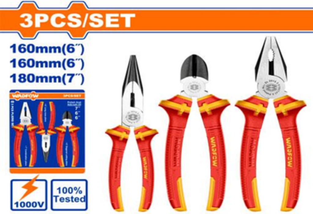WPS0633 3PC INSULATED PLIERS SET