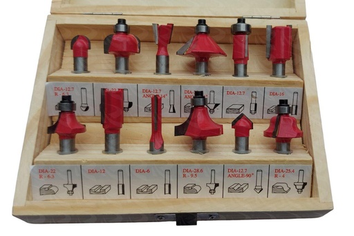 [003655] 12PCS ROUTER BIT SET 8MM SHANK