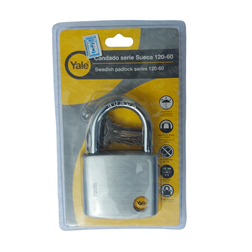 [003911] SILVER PADLOCK YALE (60MM)