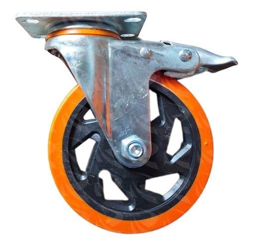[000350] CASTOR WHEEL ORANGE PVC (3")