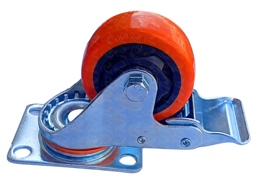 [000350] CASTOR WHEEL ORANGE PVC (3")