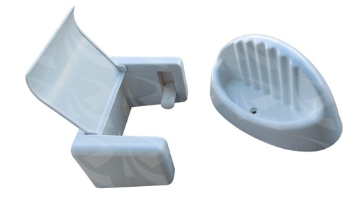 [000498] COMBO PACK TISSUEHOLDER SOAPDISH PLSTC
