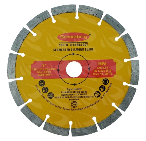 [000677] DIAMOND CUTTING BLADE 10 SCNBR (7")