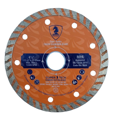 [000682] DIAMOND CUTTING BLADE TURBO 7 ROSSL (4.5")