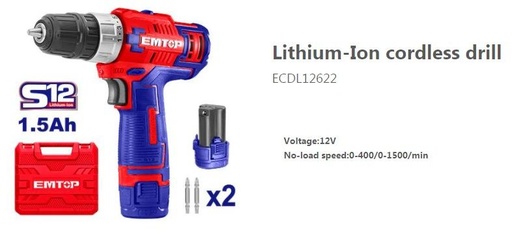 [000805] ECDL12622 CORDLESS DRILL 