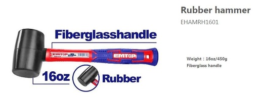 [000881] EHAMRH1601 RUBBER HAMMER 16OZ