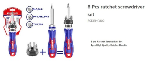 [001019] ESDRH0802 RATCHET SCREWDRIVER