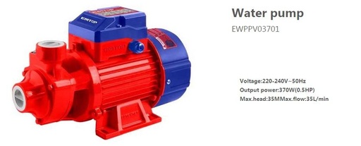 [001066] EWPPV03701 WATER PUMP 0P5 HP