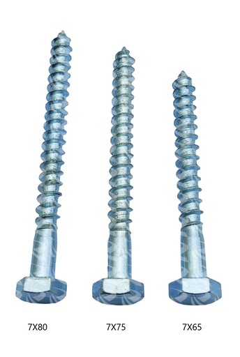 [001419] HEX WOOD SCREWS  (7X75MM)