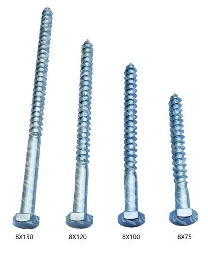 [001422] HEX WOOD SCREWS  (8X120MM)