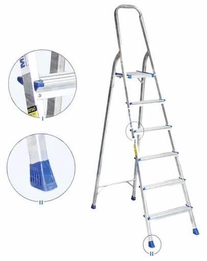[001657] LADDER A TYPE ALUMINIUM (6 STEP)