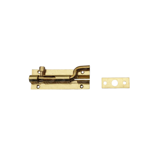 [001845] MDF TOWER BOLT NECKED BRASS (3")