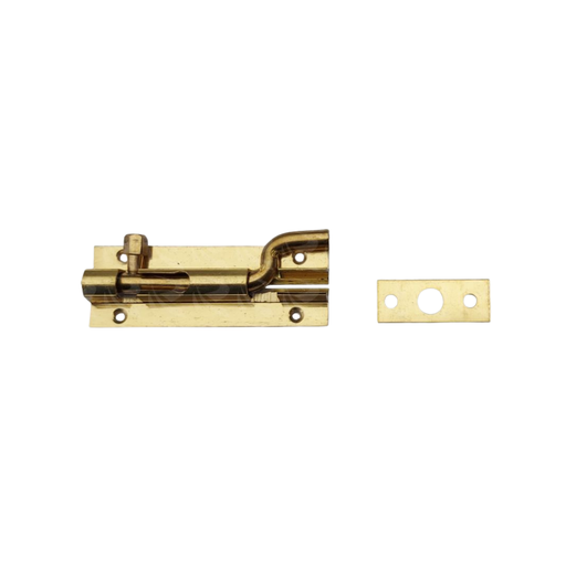 [001846] MDF TOWER BOLT NECKED BRASS (4")