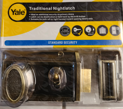 [002021] NIGHT LATCH YALE ANTIQUE GOLD