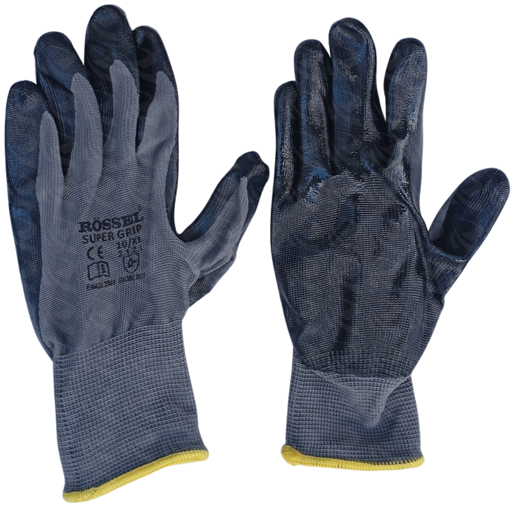 NITRILE COATED GLOVES NO 10 BLACK