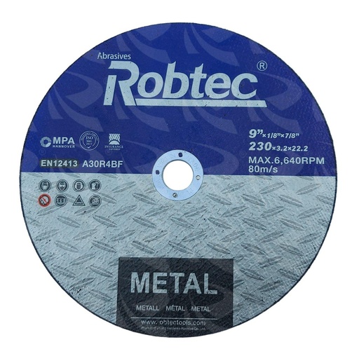 [002670] ROBTEC METAL CUTTING DISC  (9")