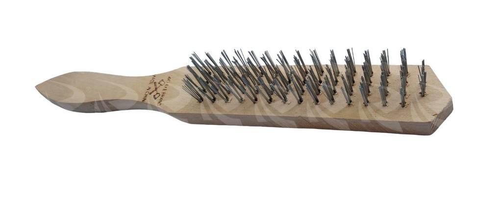 WIRE BRUSH WOODEN HANDLE 4 ROWS