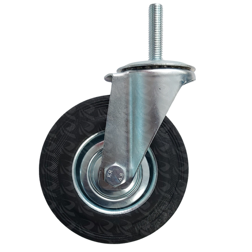 [004000] RUBBER SWIVEL CASTER THREAD 9632 (5")