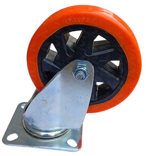 [004016] ORANGE PVC CASTOR PLATE GAL 9636 (6")