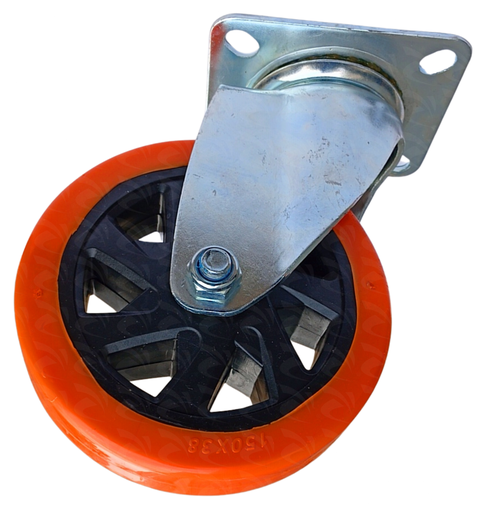 [004016] ORANGE PVC CASTOR PLATE GAL 9636 (6")