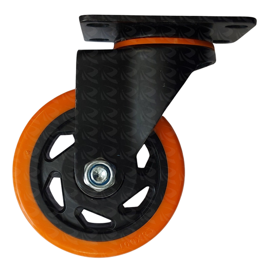 [004023] ORANGE PVC SWIVEL PLATE BLACK 9639 (4")