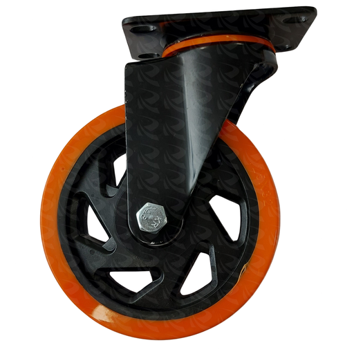 [004024] ORANGE PVC SWIVEL PLATE BLACK 9639 (5")