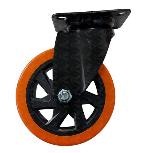 [004025] ORANGE PVC SWIVEL PLATE BLACK 9639 (6")
