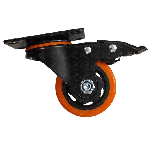 [004026] ORANGE SWIVEL CASTER TOP BLACK 9640 (3")