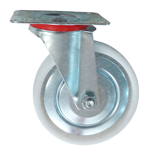 [004037] WHITE PP CASTER PLATE SWIVEL 9642 (5")