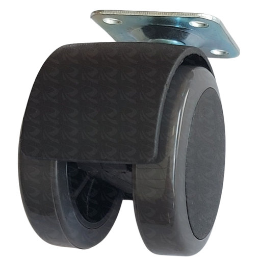 [004055] NYLON CASTER GREY TWIN 2 (SWIVEL TYPE)
